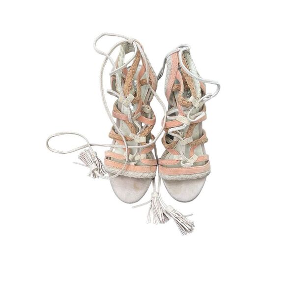 Jessica Simpson Lace Up Gladiator Heels Tassel Detail Strappy Sandals Shoes - Picture 2 of 8